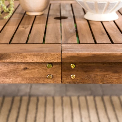 Acacia Wood Patio Simple Rectangle Dining Table - Saracina Home 11 Acacia Wood Patio Simple Rectangle Dining Table - Saracina Home - Image 11