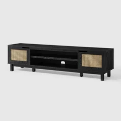 Modern Boho Storage TV Stand For TVs Up To 80" With Rattan Doors - Saracina Home -Saracina Home GUEST 05b74f8b 15fd 47e0 805b d65b865792a5