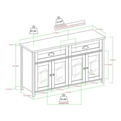 Millia Transitional Farmhouse 4 Door Sideboard With Glass Panels - Saracina Home 18 Millia Transitional Farmhouse 4 Door Sideboard With Glass Panels - Saracina Home -Saracina Home GUEST 089f76c2 e2b0 44aa acf3 8bda9545976f