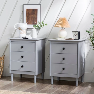 Stiva Classic Mid-Century Modern 3 Drawer Nightstand - Saracina Home 2 Stiva Classic Mid-Century Modern 3 Drawer Nightstand - Saracina Home - Image 2