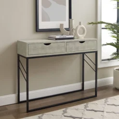 Faux Shagreen Modern 2 Drawer Entry Table - Saracina Home 15 Faux Shagreen Modern 2 Drawer Entry Table - Saracina Home -Saracina Home GUEST 0aacc9bc 8b6e 4a3e 92e0 998053d1b531
