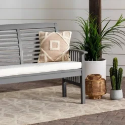 Ravenscroft Modern Boho Acacia Wood Slatted Outdoor Loveseat With Cushion - Saracina Home 23 Ravenscroft Modern Boho Acacia Wood Slatted Outdoor Loveseat With Cushion - Saracina Home -Saracina Home GUEST 0bef4255 566e 41f5 a99c 7414e63a87f4