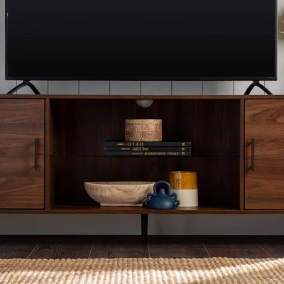 2 Door Mid-Century Modern Wood Storage TV Stand For TVs Up To 80" - Saracina Home 5 2 Door Mid-Century Modern Wood Storage TV Stand For TVs Up To 80" - Saracina Home - Image 5