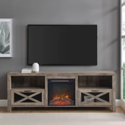 Newark Industrial Farmhouse Drop Down Metal Mesh X Door With Electric Fireplace TV Stand For TVs Up To 80" - Saracina Home 12 Newark Industrial Farmhouse Drop Down Metal Mesh X Door With Electric Fireplace TV Stand For TVs Up To 80" - Saracina Home -Saracina Home GUEST 0dfca87a 18d0 4ad6 8eb9 1b6aaf2620be