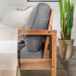 Galia Square Leg Acacia Wood Patio Loveseat With Cushions - Brown - Saracina Home 29 Galia Square Leg Acacia Wood Patio Loveseat With Cushions - Brown - Saracina Home -Saracina Home GUEST 161c7d60 d77b 475e ad59 ec3fc3ea9716