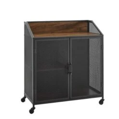 Urban Industrial Metal Mesh Bar Cart With Wheels - Saracina Home 17 Urban Industrial Metal Mesh Bar Cart With Wheels - Saracina Home -Saracina Home GUEST 1693720a 5786 48d6 a0b4 cb525df83ab4