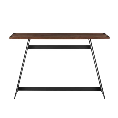 Urban Industrial Entry Table With Wood And Metal Dark Walnut - Saracina Home 2 Urban Industrial Entry Table With Wood And Metal Dark Walnut - Saracina Home - Image 2