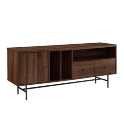 Modern Vinyl Record Player Storage TV Stand For TVs Up To 65" Dark Walnut - Saracina Home -Saracina Home GUEST 1a24674e d0cf 41ee 928a b779b9d81afc
