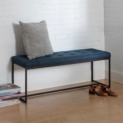 48" Upholstered Bench With Metal Base - Saracina Home 1 48" Upholstered Bench With Metal Base - Saracina Home