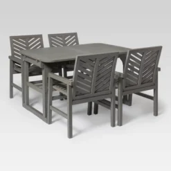 5pc Slatted Extendable Acacia Wood Patio Dining Set - Saracina Home -Saracina Home GUEST 1eb62831 b93a 4eb8 ba69 955190a8982d