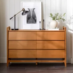 Mid-Century Modern Solid Wood Paneled 6 Drawer Dresser - Saracina Home 15 Mid-Century Modern Solid Wood Paneled 6 Drawer Dresser - Saracina Home -Saracina Home GUEST 20c20e45 936f 4c17 b32f 7474d2ba7530