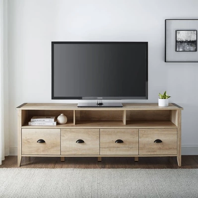 4 Drawer Farmhouse TV Stand For TVs Up To 80" - Saracina Home 2 4 Drawer Farmhouse TV Stand For TVs Up To 80" - Saracina Home - Image 2