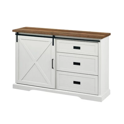 Orson Transitional Sliding X Barn Door Sideboard With 3 Drawers - Saracina Home 7 Orson Transitional Sliding X Barn Door Sideboard With 3 Drawers - Saracina Home - Image 7
