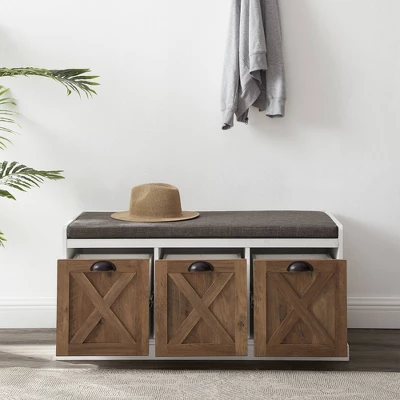 Farmhouse 40" 3 Drawer Storage Bench With Cushion - Saracina Home 10 Farmhouse 40" 3 Drawer Storage Bench With Cushion - Saracina Home - Image 10