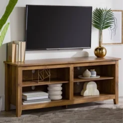 Transitional 4 Cubby Wood Open Storage TV Stand For TVs Up To 65"- Saracina Home 25 Transitional 4 Cubby Wood Open Storage TV Stand For TVs Up To 65"- Saracina Home -Saracina Home GUEST 25f3cc78 c68c 409d ba33 6e1083087415