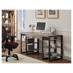 60" Industrial Transitional Tech Desk With USB - Saracina Home -Saracina Home GUEST 27649064 f1fd 4f1c 8f0a b2cf98fb4a01
