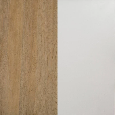 Modern 2 Door TV Stand For TVs Up To 65" Solid White/Coastal Oak/White - Saracina Home 9 Modern 2 Door TV Stand For TVs Up To 65" Solid White/Coastal Oak/White - Saracina Home - Image 9