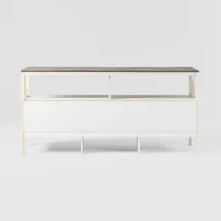 Farmhouse 3 Drawer Wood TV Stand For TVs Up To 65" - Saracina Home -Saracina Home GUEST 28f76feb 3b1e 4490 93aa fbbe5dcd3f6f