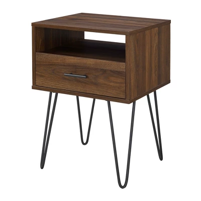 Amal Modern Single Drawer Hairpin Leg Nightstand - Saracina Home 4 Amal Modern Single Drawer Hairpin Leg Nightstand - Saracina Home - Image 4