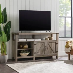 2 Door Farmhouse Highboy TV Stand For TVs Up To 65" Gray Wash - Saracina Home 29 2 Door Farmhouse Highboy TV Stand For TVs Up To 65" Gray Wash - Saracina Home -Saracina Home GUEST 2a250b14 d131 4a46 9090 6a4711a2044b