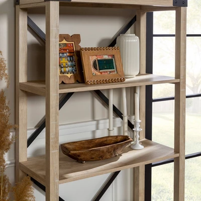 64" Sophie Industrial X Frame Bookshelf - Saracina Home 7 64" Sophie Industrial X Frame Bookshelf - Saracina Home - Image 7