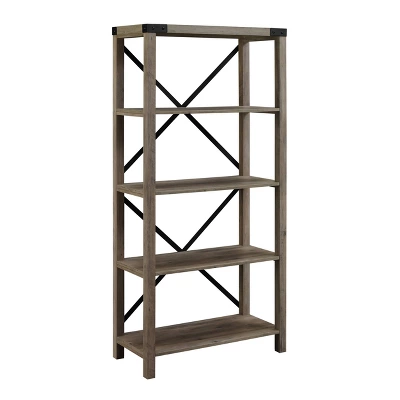 64" Sophie Industrial X Frame Bookshelf - Saracina Home 12 64" Sophie Industrial X Frame Bookshelf - Saracina Home - Image 12