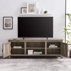 Modern Transitional Wood TV Stand For TVs Up To 80" - Saracina Home -Saracina Home GUEST 2c3d9757 cfca 4747 a512 cdfc5ac25e32