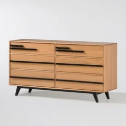 Modern 6 Drawer Double Dresser With Long Handles - Saracina Home -Saracina Home GUEST 2c694bce 393f 4fa1 b755 97ada237d15a