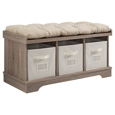 42" Upholstered Wood Entryway Bench With Storage - Saracina Home 5 42" Upholstered Wood Entryway Bench With Storage - Saracina Home - Image 5