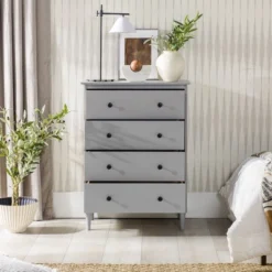 Stiva Classic Mid-Century Modern Vertical 4 Drawer Dresser Gray - Saracina Home 22 Stiva Classic Mid-Century Modern Vertical 4 Drawer Dresser Gray - Saracina Home -Saracina Home GUEST 2ec9d105 dd81 4490 9946 066cd0c5d6fa