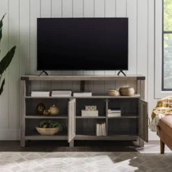 2 Door Farmhouse Highboy TV Stand For TVs Up To 65" Gray Wash - Saracina Home 17 2 Door Farmhouse Highboy TV Stand For TVs Up To 65" Gray Wash - Saracina Home -Saracina Home GUEST 2f87341f 8ffe 4365 879b 5a20c67e5ef4