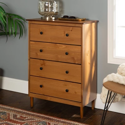 Stiva Classic Mid-Century Modern Vertical 4 Drawer Dresser - Saracina Home 1 Stiva Classic Mid-Century Modern Vertical 4 Drawer Dresser - Saracina Home