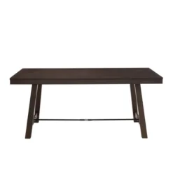 71" Tanya Modern Farmhouse Metal Stretcher Dining Table Dark Brown Oak - Saracina Home 6 71" Tanya Modern Farmhouse Metal Stretcher Dining Table Dark Brown Oak - Saracina Home -Saracina Home GUEST 318da050 abf9 4756 b1f1 bc601f9c5ee6