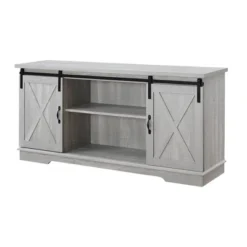 Modern Transitional Sliding Barndoor TV Stand For TVs Up To 65"- Saracina Home -Saracina Home GUEST 31a34286 e5bc 4cdb 95bc c04f39622d58
