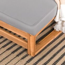 Galia 2pc Square Leg Acacia Wood Chair And Ottoman With Cushions - Brown - Saracina Home -Saracina Home GUEST 34f09a2c 5eb2 4765 8bf5 0e22052dcc27