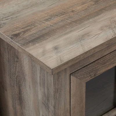 Transitional Farmhouse Window Pane Fireplace TV Stand For TV's Up To 65" Gray Wash - Saracina Home 7 Transitional Farmhouse Window Pane Fireplace TV Stand For TV's Up To 65" Gray Wash - Saracina Home - Image 7