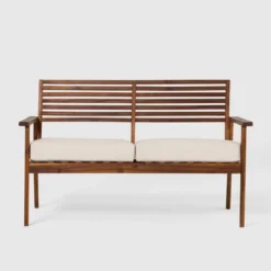 Saracina Home Mid-Century Modern Slatted Acacia Outdoor Bench -Saracina Home GUEST 357cd598 0985 4ecf 9acd e431a2949b76