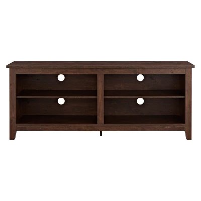 Transitional 4 Cubby Wood Open Storage TV Stand For TVs Up To 65"- Saracina Home 15 Transitional 4 Cubby Wood Open Storage TV Stand For TVs Up To 65"- Saracina Home - Image 15