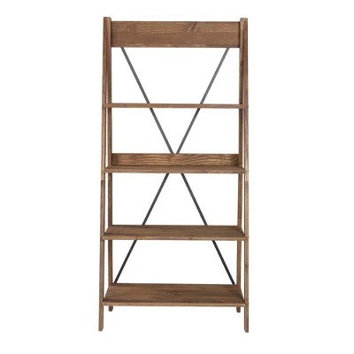 68.25" Boho 4 Tier Solid Wood Ladder Bookshelf Plant Stand - Saracina Home 8 68.25" Boho 4 Tier Solid Wood Ladder Bookshelf Plant Stand - Saracina Home - Image 8