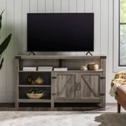 2 Door Farmhouse Highboy TV Stand For TVs Up To 65" Gray Wash - Saracina Home 21 2 Door Farmhouse Highboy TV Stand For TVs Up To 65" Gray Wash - Saracina Home -Saracina Home GUEST 3ace0b88 f9ed 4110 a3a1 b44035ed3d4f