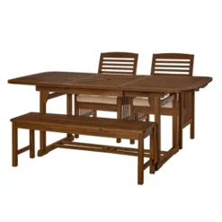 New Arrival 11 Ravenscroft 4pc Extendable Acacia Wood Outdoor Dining Set - Saracina Home