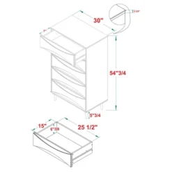 Mid-Century Modern Contoured 5 Drawer Chest Of Drawers - Saracina Home 33 Mid-Century Modern Contoured 5 Drawer Chest Of Drawers - Saracina Home -Saracina Home GUEST 43cc1e9a 5cd5 4151 938d 575cc286a256