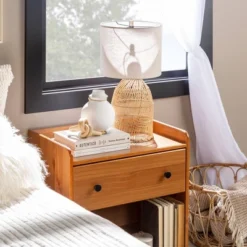 Katie Transitional Tray Top 1 Drawer Solid Wood Nightstand Caramel - Saracina Home 29 Katie Transitional Tray Top 1 Drawer Solid Wood Nightstand Caramel - Saracina Home -Saracina Home GUEST 473a0beb 225b 424c b132 05231b18184c