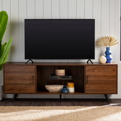 2 Door Mid-Century Modern Wood Storage TV Stand For TVs Up To 80" - Saracina Home 13 2 Door Mid-Century Modern Wood Storage TV Stand For TVs Up To 80" - Saracina Home - Image 13