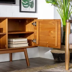 Solid Wood Mid-Century Modern TV Stand For TVs Up To 65" - Saracina Home 21 Solid Wood Mid-Century Modern TV Stand For TVs Up To 65" - Saracina Home -Saracina Home GUEST 4814f0a0 557a 4091 bf29 8479abd8c5d7