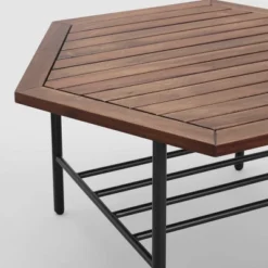 Saybrook Modern Metal And Wood Patio Hexagon Coffee Table - Dark Brown - Saracina Home 18 Saybrook Modern Metal And Wood Patio Hexagon Coffee Table - Dark Brown - Saracina Home -Saracina Home GUEST 4a0ac497 3b7c 4e1f 8060 db898c30d115