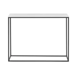 Owen Urban Box Frame Entryway Table Faux Marble White/Black - Saracina Home