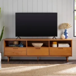 Cara 3 Drawer Mid-Century Modern 3 Drawer TV Stand For TVs Up To 80" - Saracina Home 23 Cara 3 Drawer Mid-Century Modern 3 Drawer TV Stand For TVs Up To 80" - Saracina Home -Saracina Home GUEST 4d0aac2c 9b89 4300 b722 f3e9cc07eded