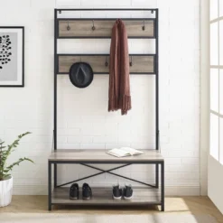 72" Industrial Farmhouse Metal And Wood Hall Tree Gray Wash - Saracina Home 7 72" Industrial Farmhouse Metal And Wood Hall Tree Gray Wash - Saracina Home -Saracina Home GUEST 4d472d80 59c1 42fa 9d8e 29156a81b82d