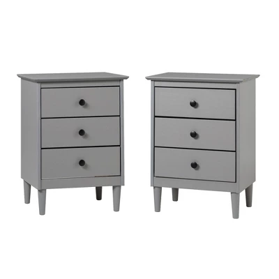 Stiva Classic Mid-Century Modern 3 Drawer Nightstand - Saracina Home 1 Stiva Classic Mid-Century Modern 3 Drawer Nightstand - Saracina Home